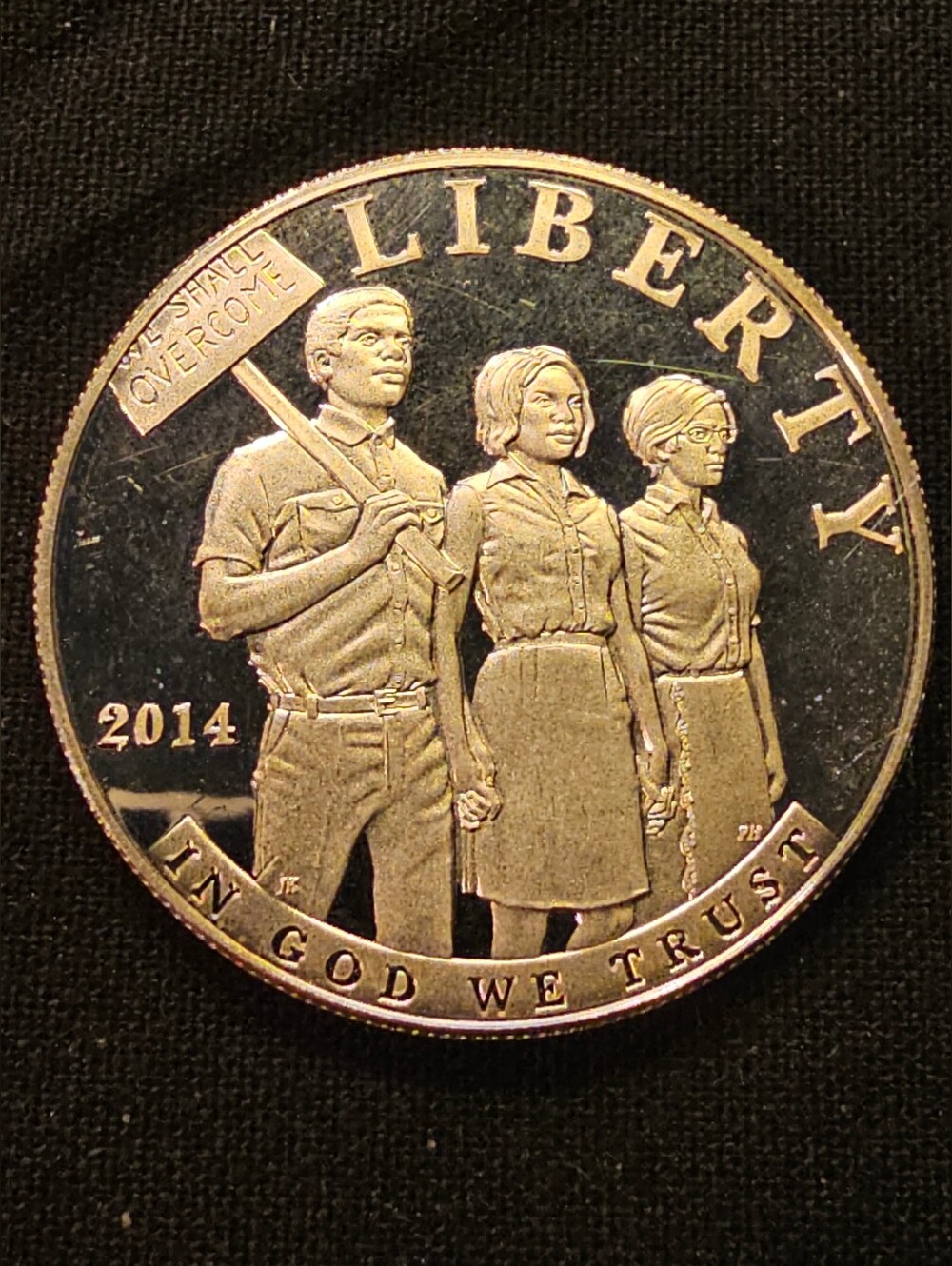 2014-P Civil Rights Commemorative Proof Silver Dollar. Total Mintage 61992
